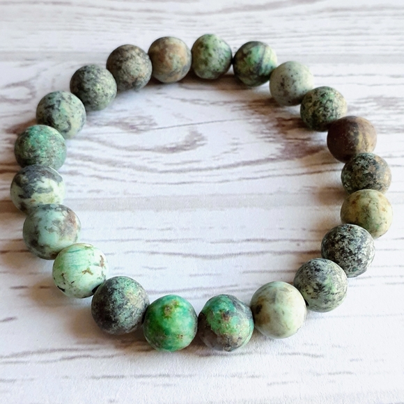 Frosted African Turquoise Bracelet - Picture 2 of 3